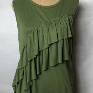 NWT J.Crew diagonal layered ruffle sleeveless top